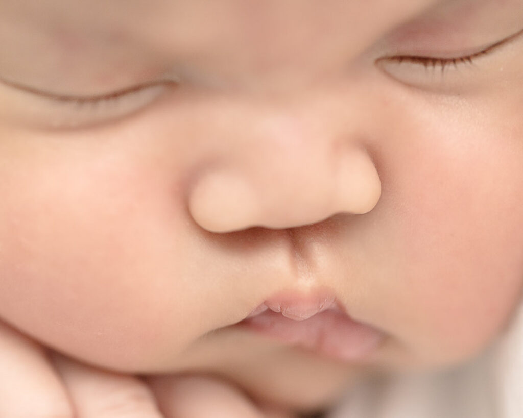 newborn face, close up shot